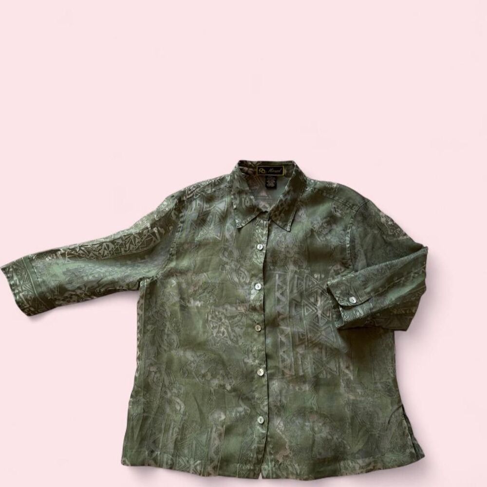 Mirasol Women's Green and Khaki Blouse